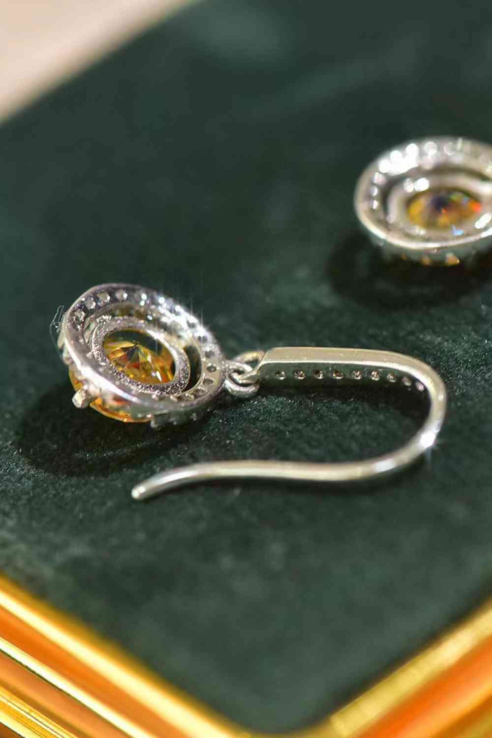 Platinum-Plated 2 Carat Moissanite Drop Earrings
